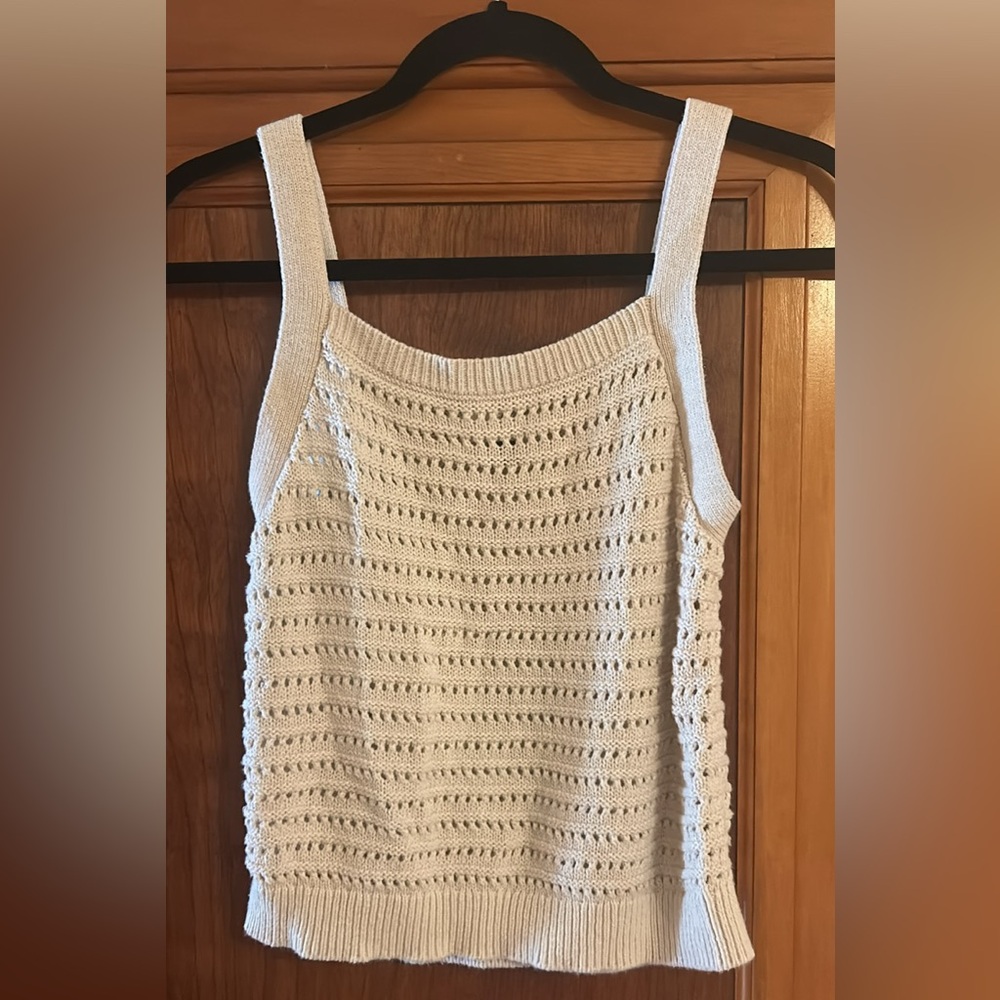 Universal Thread Textured Knit Tank Top in Cream